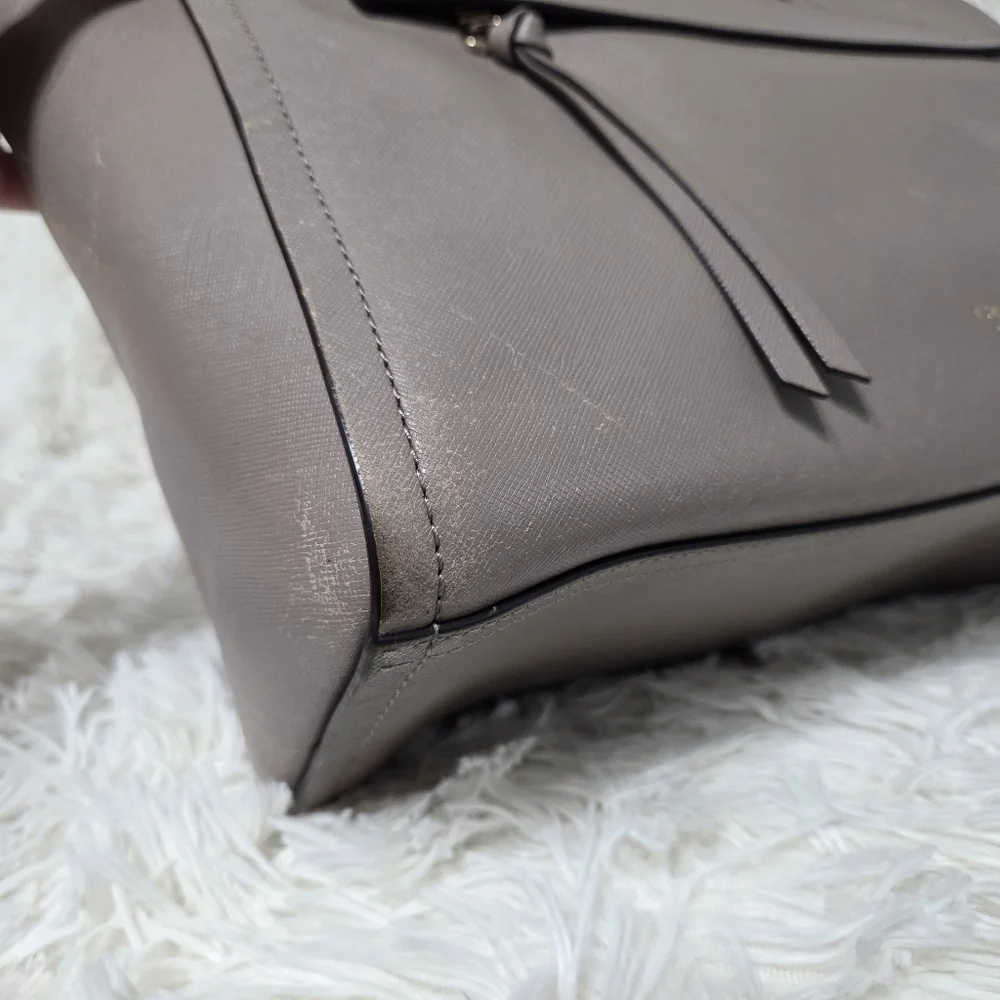 Coach Bleeker Saffiano Riley Carryall Large Crossbody Bag Taupe #30149 - Picture 8 of 16